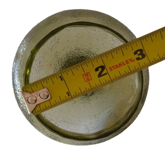 Vintage Empoli Glass Jar Top ONLY Pebbled Olive Green Candy Jar Lid Mid Century. - Picture 2 of 16